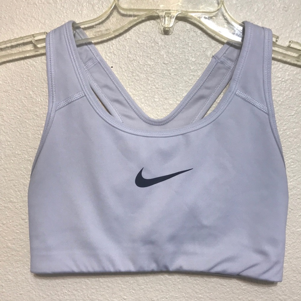 Nike Dri-Fit Sports Bra Off-White Cross-back Size XS Elastic Bottom